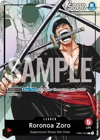 Roronoa Zoro - OP01-001 (Alternate Art) - One Piece Promotion Cards - Foil - card