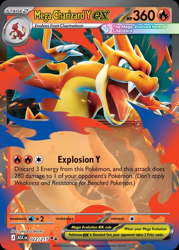 Mega Charizard Y ex - Ascended Heroes - 022/217 - Holofoil - card