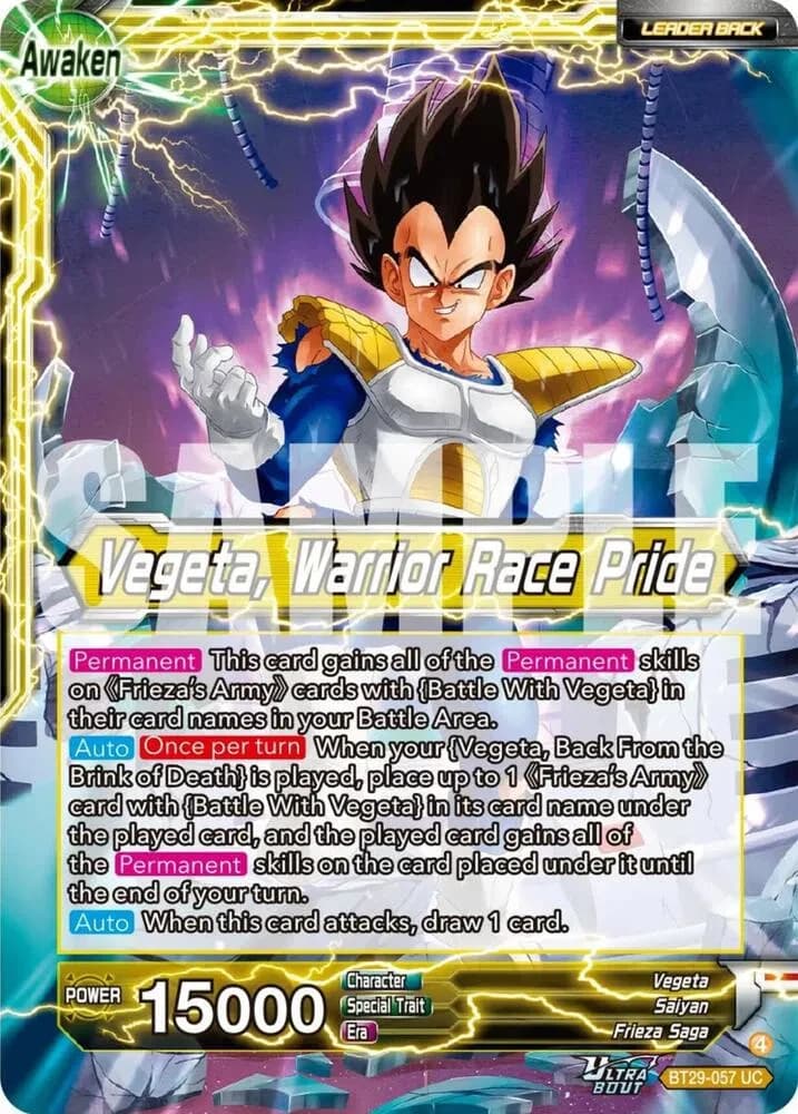 Vegeta // Vegeta, Warrior Race Pride - Fearsome Rivals - BT29-057 - card