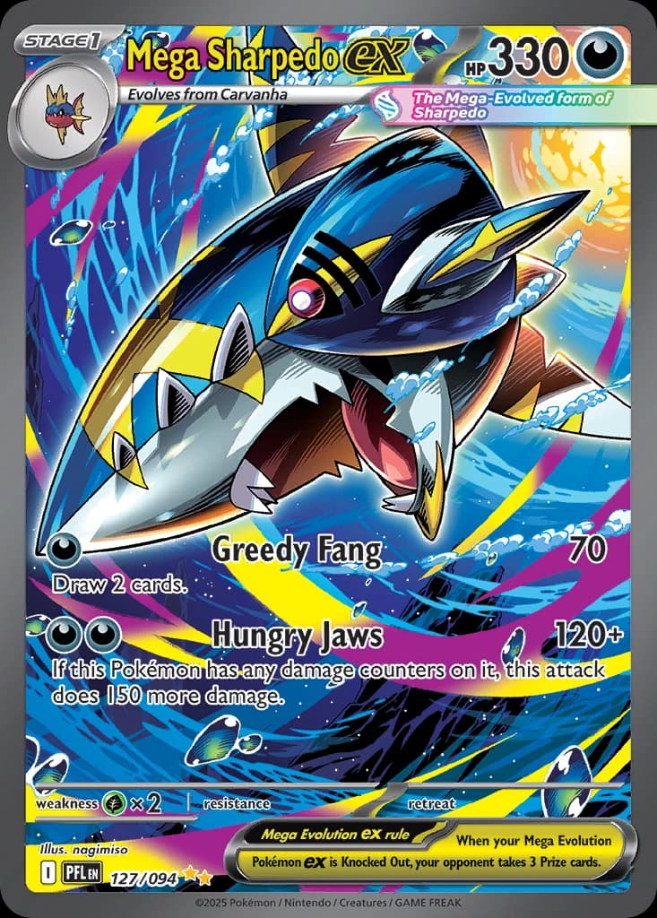Mega Sharpedo ex - Phantasmal Flames - 127/094 - Holofoil - card