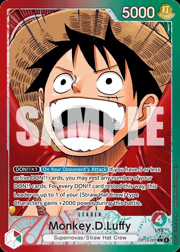 Monkey.D.Luffy (001) (Alternate Art) - Carrying On His Will - OP13-001 - Foil - card