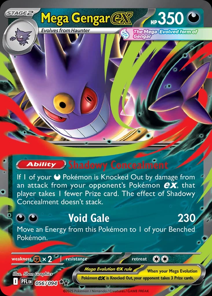 Mega Gengar ex - Phantasmal Flames - 056/094 - Holofoil - card