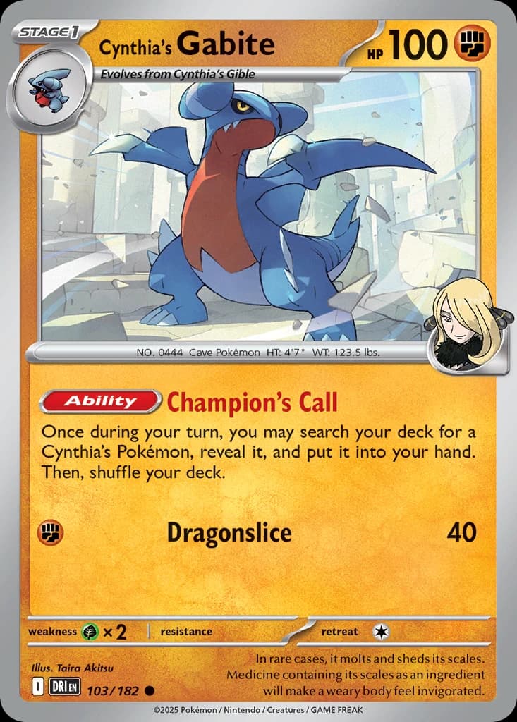Cynthia's Gabite - Destined Rivals - 103/182 - card