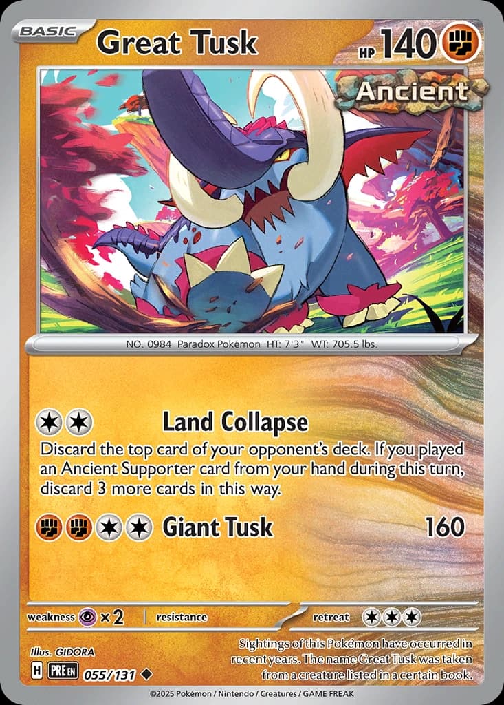 Great Tusk (Poke Ball Pattern) - Prismatic Evolutions - 055/131 - Holofoil - card