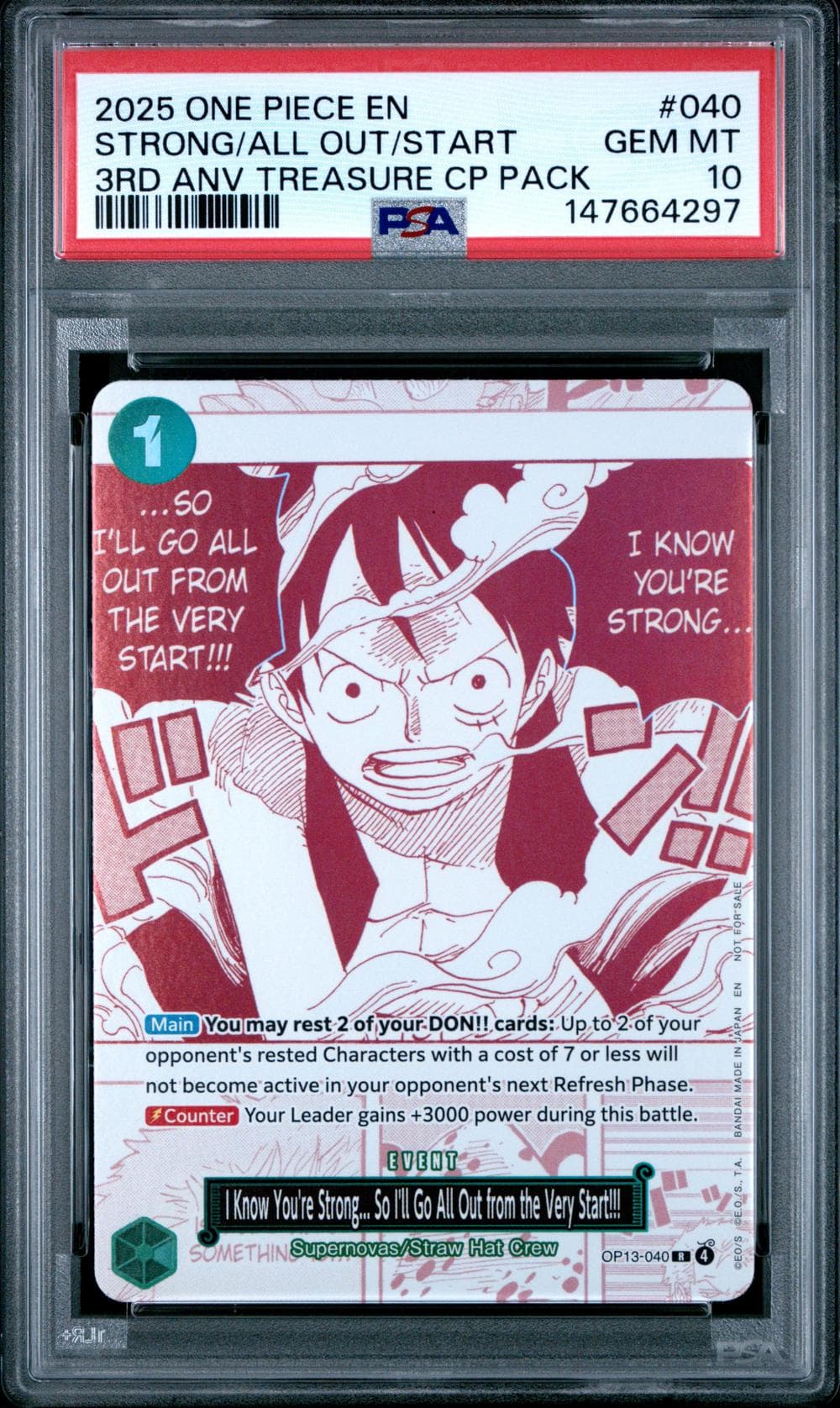 OP13-040 I Know You're Strong... So I'll Go All Out from the Ve… slab