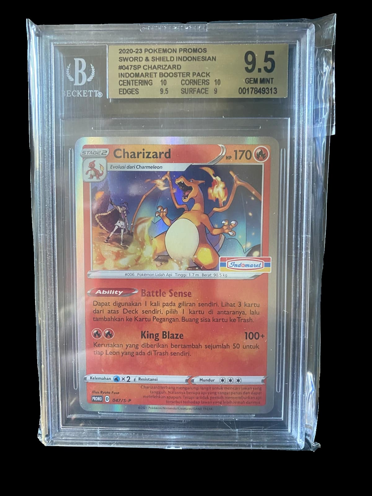 Charizard (Indomaret Promo) - Sword & Shield Promos (Indonesian) - 047/S-P - Indomaret Booster Pack Promo - graded slab