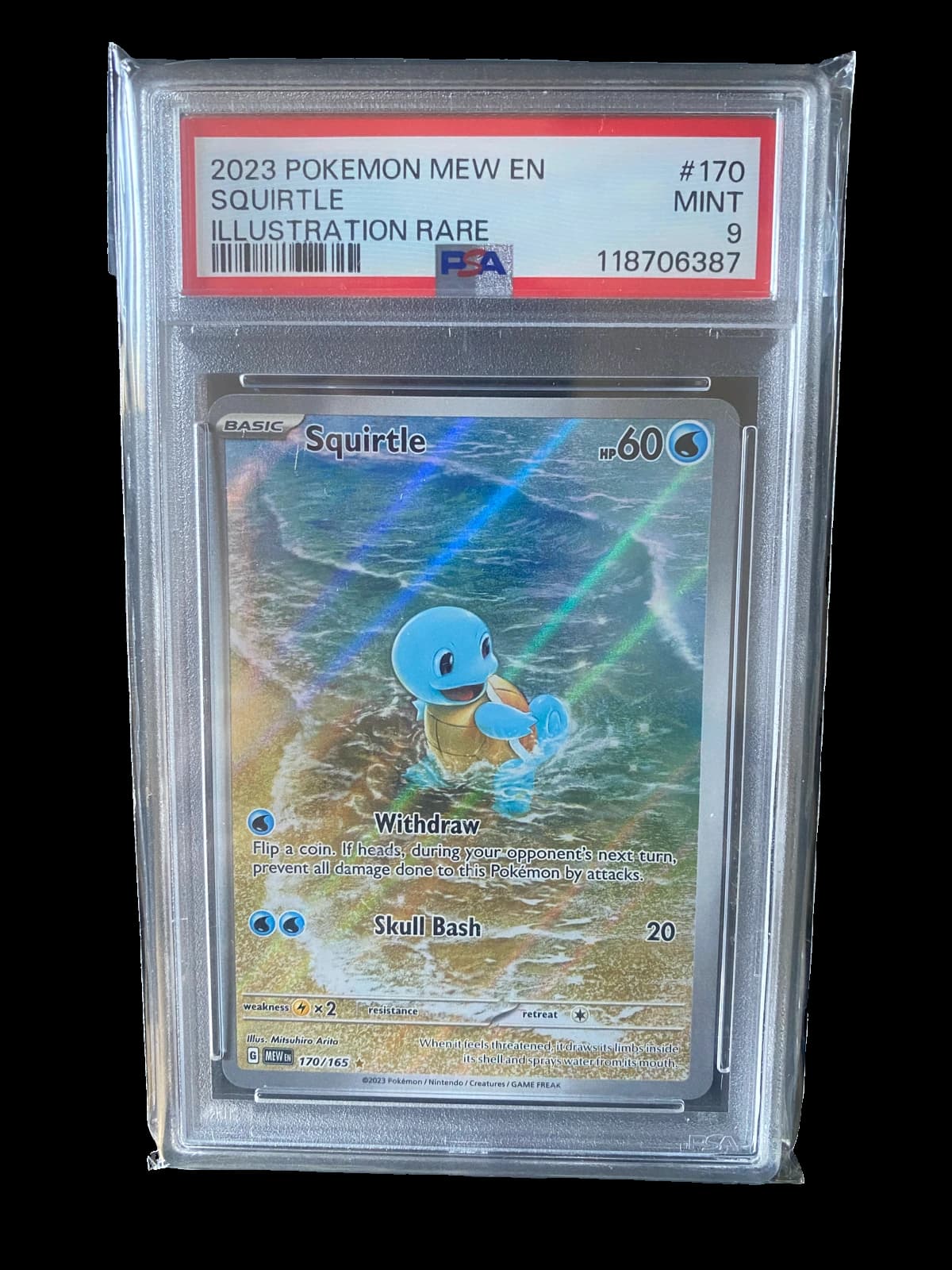 Squirtle (Illustration Rare) - Scarlet & Violet - 151 - 170/165 - Holofoil - graded slab