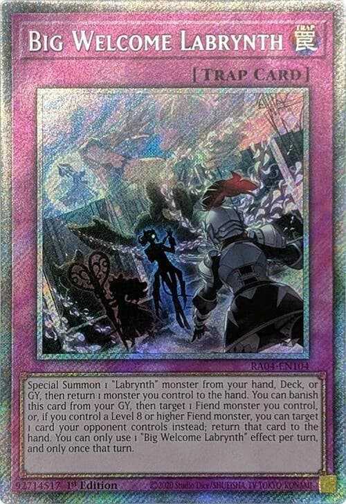 Big Welcome Labrynth (Platinum Secret Rare) - Quarter Century Stampede - RA04-EN104 - 1st Edition - card