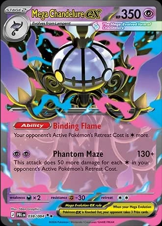 Mega Chandelure ex - Pitch Black - 038/084 - Holofoil - card