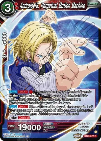 Android 18, Perpetual Motion Machine - Perfect Combination - BT23-027 - card