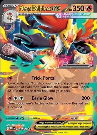 Mega Delphox ex - Pitch Black - 008/084 - Holofoil - card