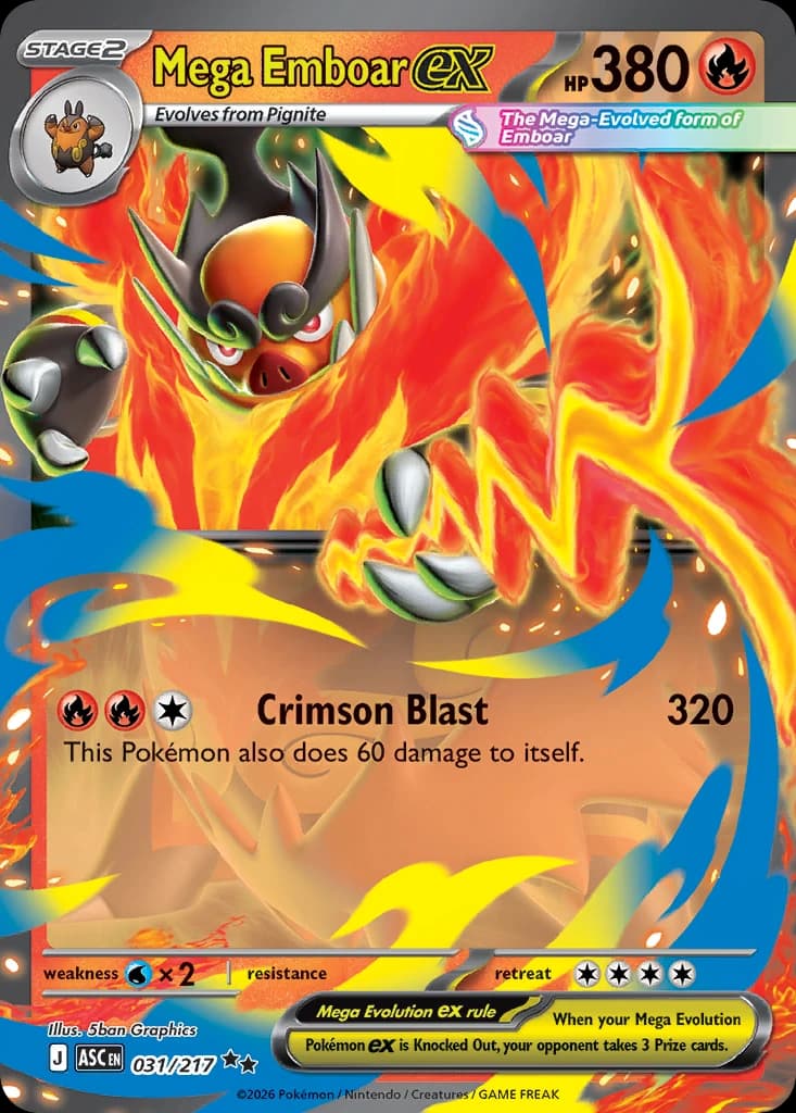 Mega Emboar ex - Ascended Heroes - 031/217 - Holofoil - card