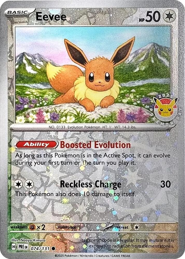 Eevee (Pokemon Day 2025) (Reverse Cosmos Holo) - Miscellaneous Cards & Products - 074/131 - Reverse Holofoil - card