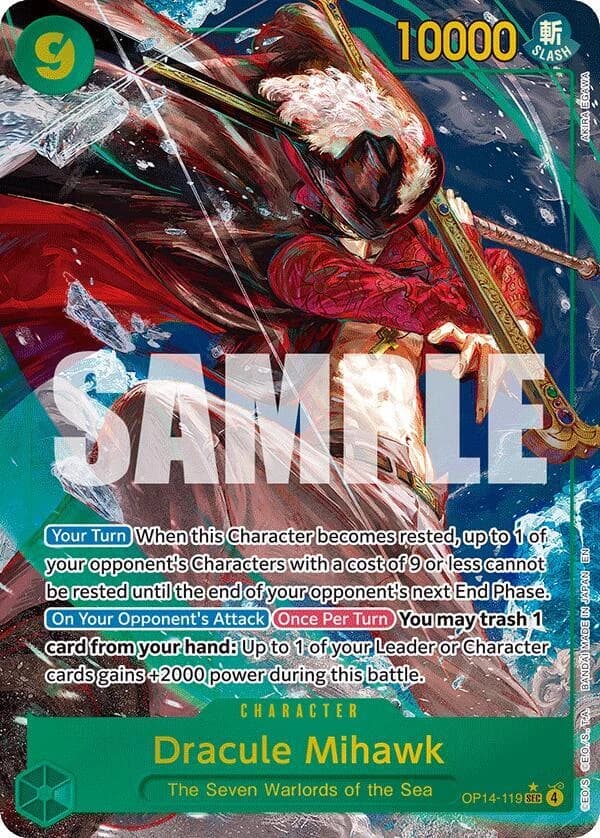 Dracule Mihawk - OP14-119 (Alternate Art) - The Azure Sea's Seven - Foil - card