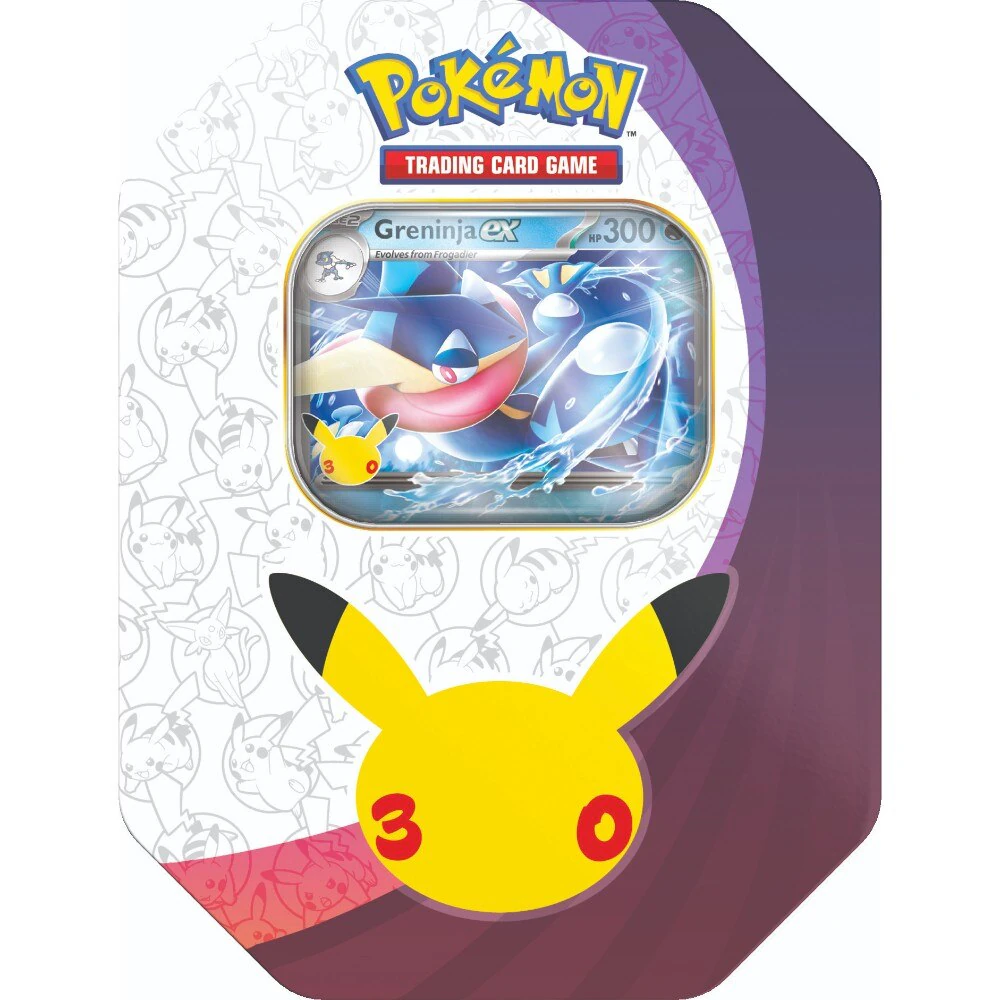 Pokemon TCG 30th Celebration Greninja ex Tin, English packaging