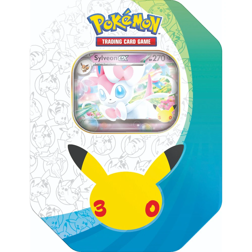 Pokemon TCG 30th Celebration Sylveon ex Tin, English packaging