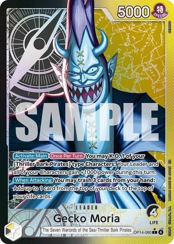 Gecko Moria - OP14-080 (Alternate Art) - The Azure Sea's Seven - Foil - card