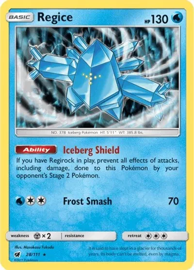Regice - Crimson Invasion - 28/111 - Reverse Holofoil - card
