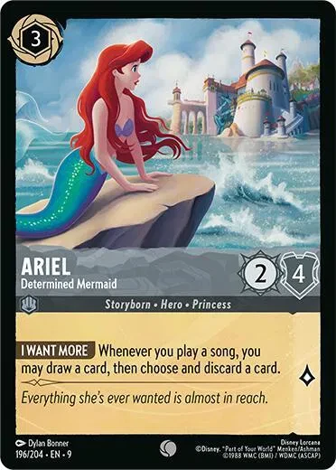 Ariel - Determined Mermaid - Fabled - 196/204 - Cold Foil - card