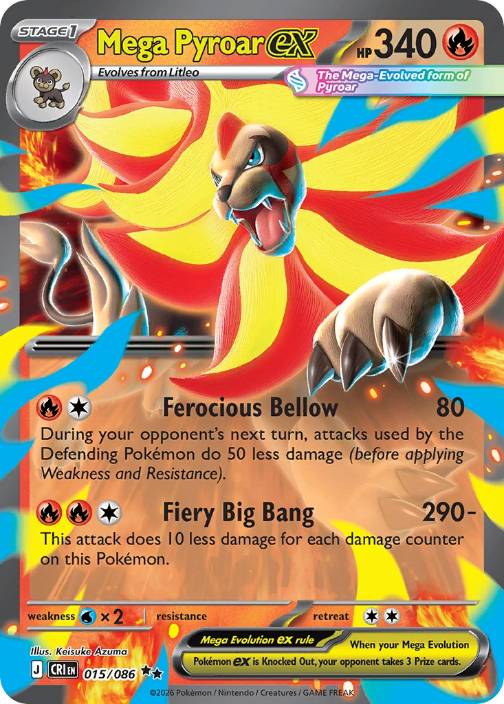 Mega Pyroar ex - Chaos Rising - 015/086 - Holofoil - card