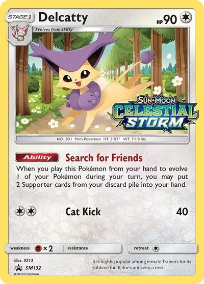 Delcatty (Prerelease) - Sun & Moon Promo - SM132 - Holofoil - card