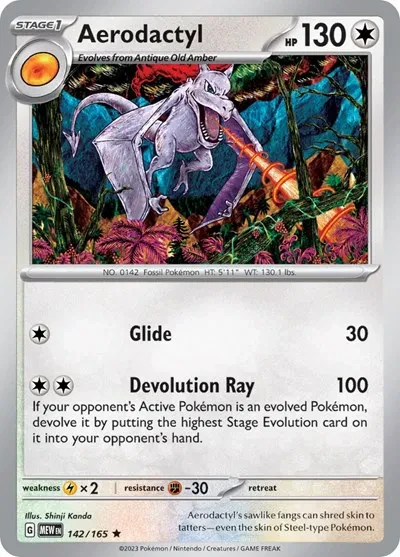 Aerodactyl - SV: 151 - 142/165 - Holofoil - card