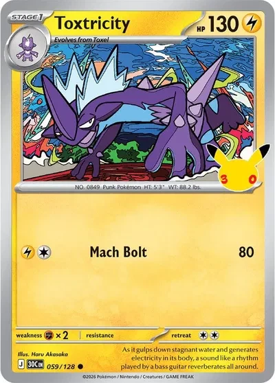 Toxtricity - 30th Celebration - 059/128 - Holofoil - card
