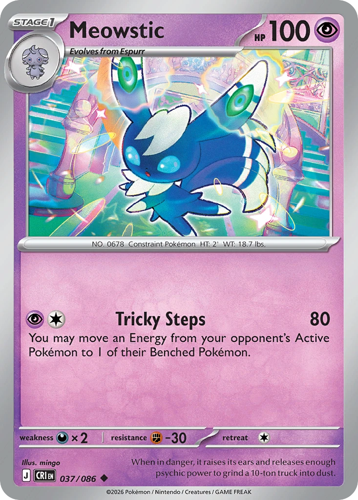 Meowstic - Chaos Rising - 037/086 - Reverse Holofoil - card