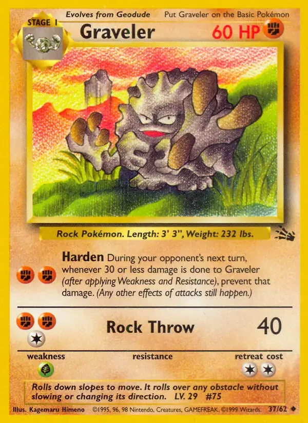 Graveler - Fossil - 37 - Unlimited - card