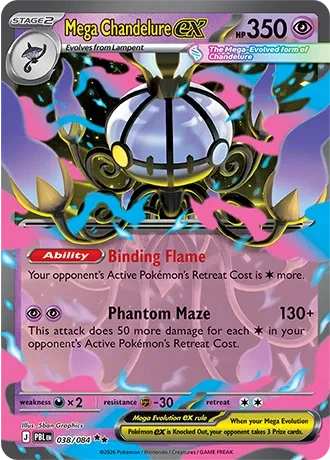 Mega Chandelure ex - Pitch Black - 038/084 - Holofoil - card