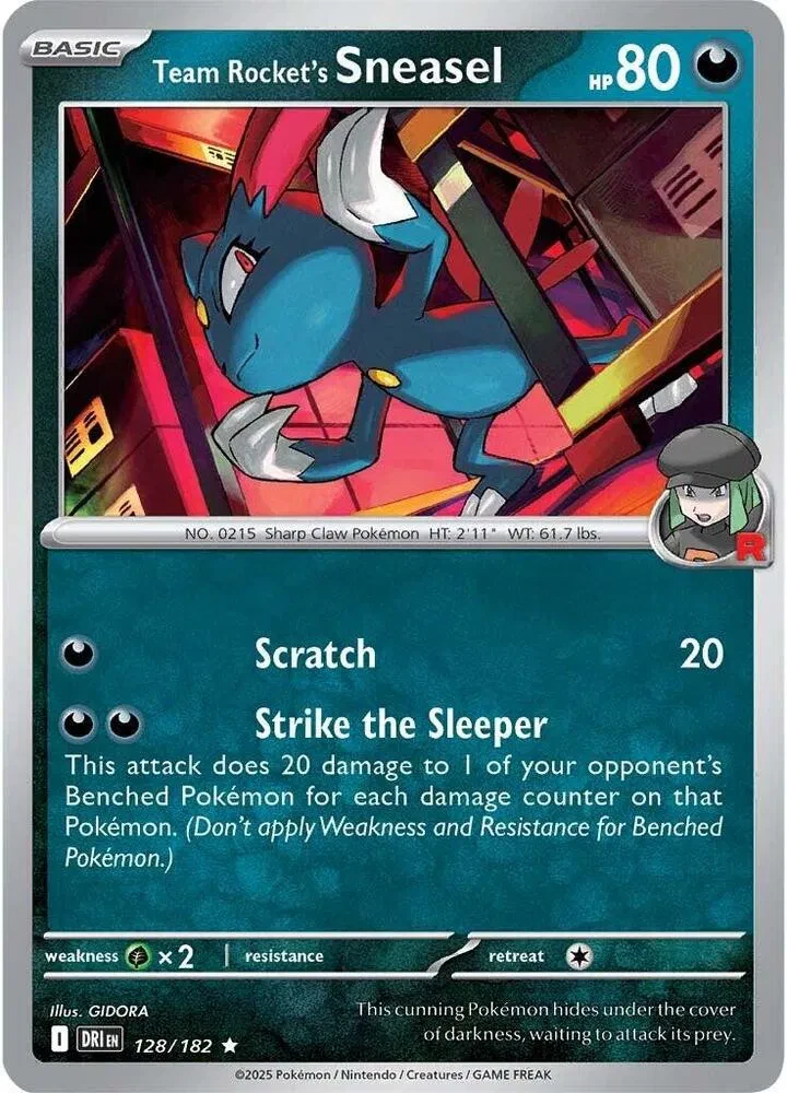 Team Rocket's Sneasel - Destined Rivals - 128/182 - Holofoil - card