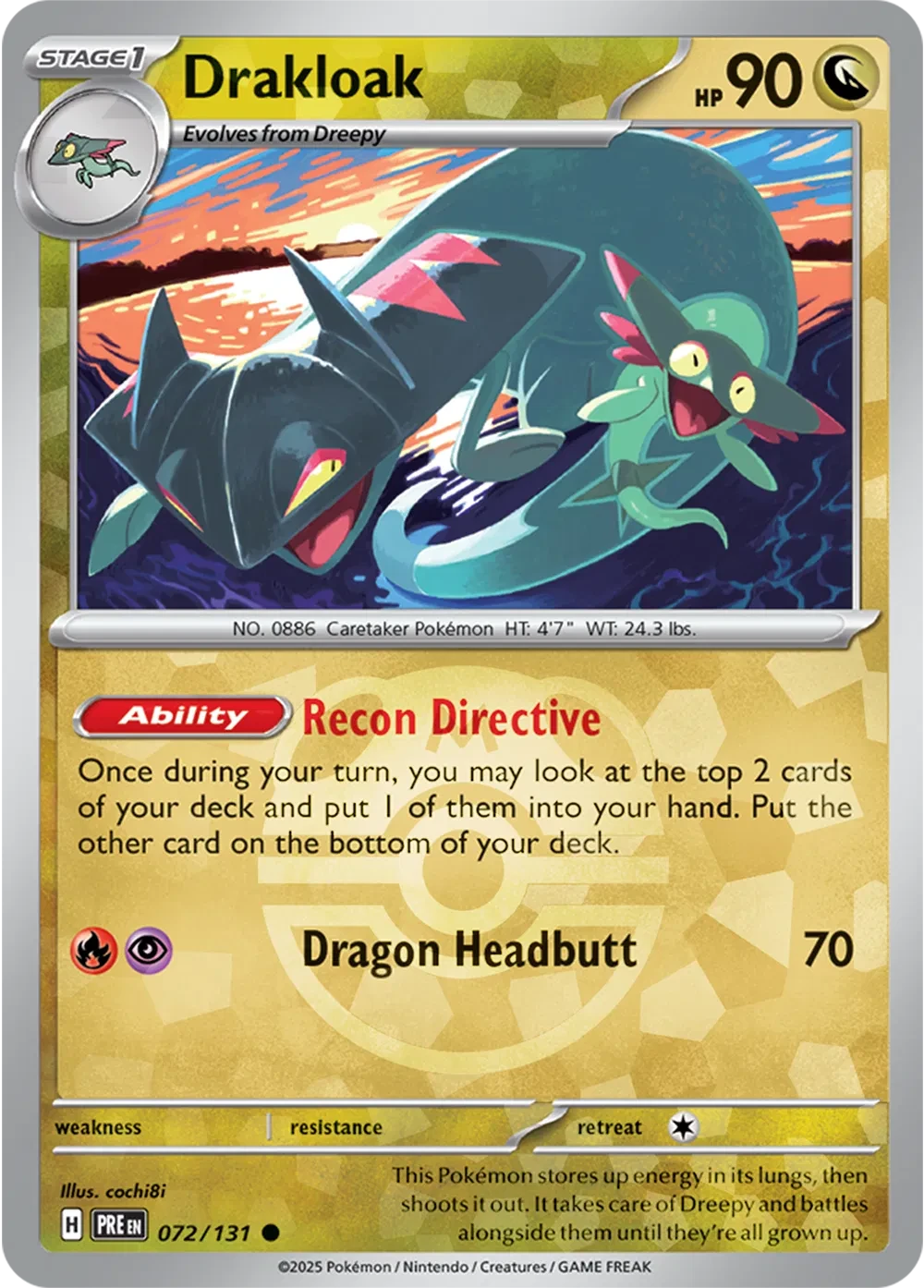 Drakloak (Master Ball Pattern) - Prismatic Evolutions - 072/131 - Holofoil - card