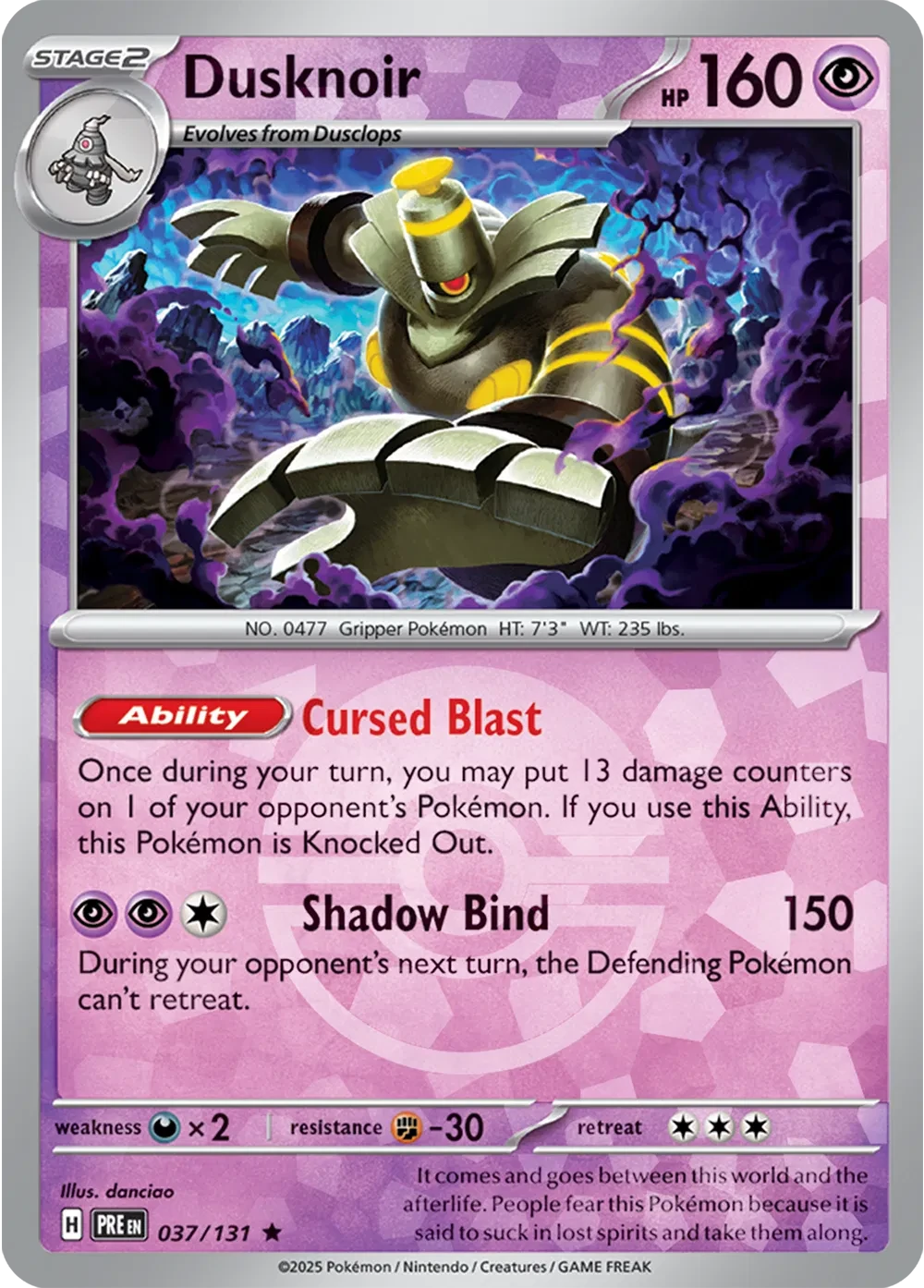 Dusknoir (Poke Ball Pattern) - Prismatic Evolutions - 037/131 - Holofoil - card