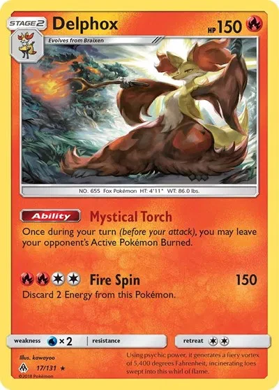 Delphox - Forbidden Light - 17 - Reverse Holofoil - card