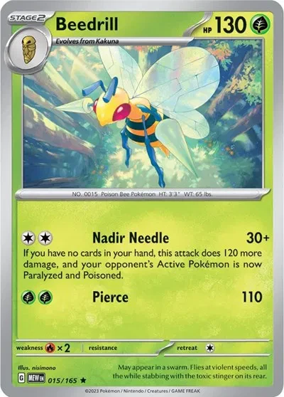 Beedrill - SV: 151 - 015/165 - Reverse Holofoil - card