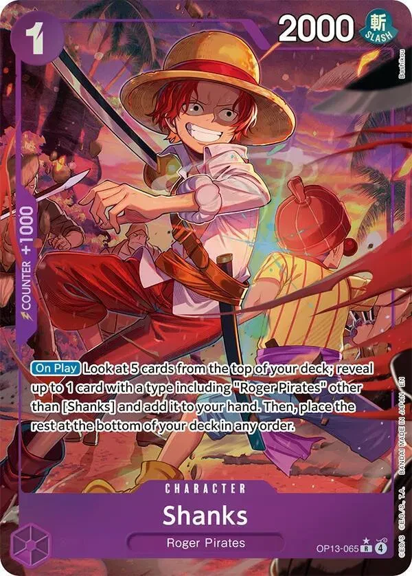 Shanks (065) (Alternate Art) - Carrying On His Will - OP13-065 - Foil - card