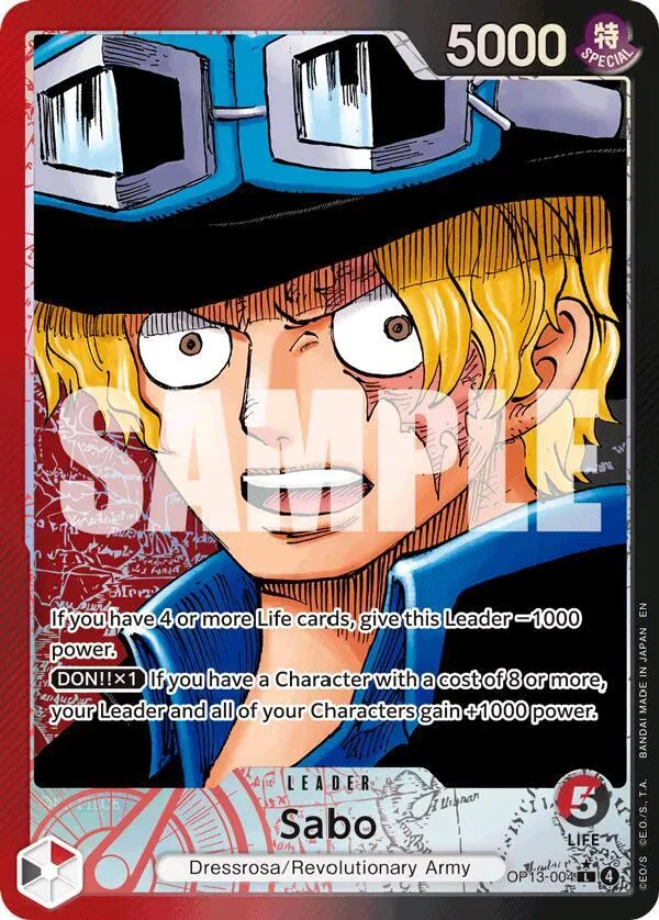 Sabo (004) (Alternate Art) - Carrying On His Will - OP13-004 - Foil - card