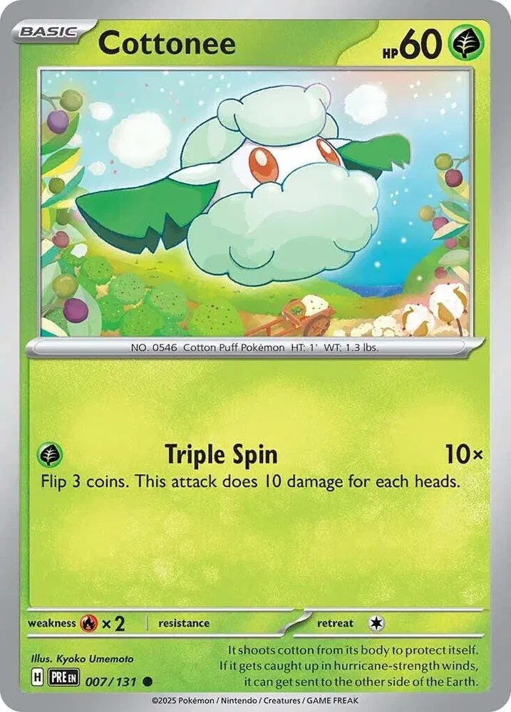 Cottonee - Prismatic Evolutions - 007/131 - Reverse Holofoil - card
