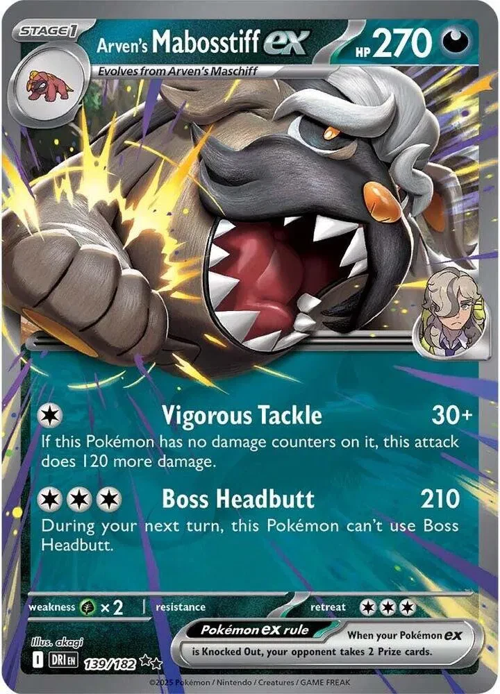 Arven's Mabosstiff ex - Destined Rivals - 139/182 - Holofoil - card