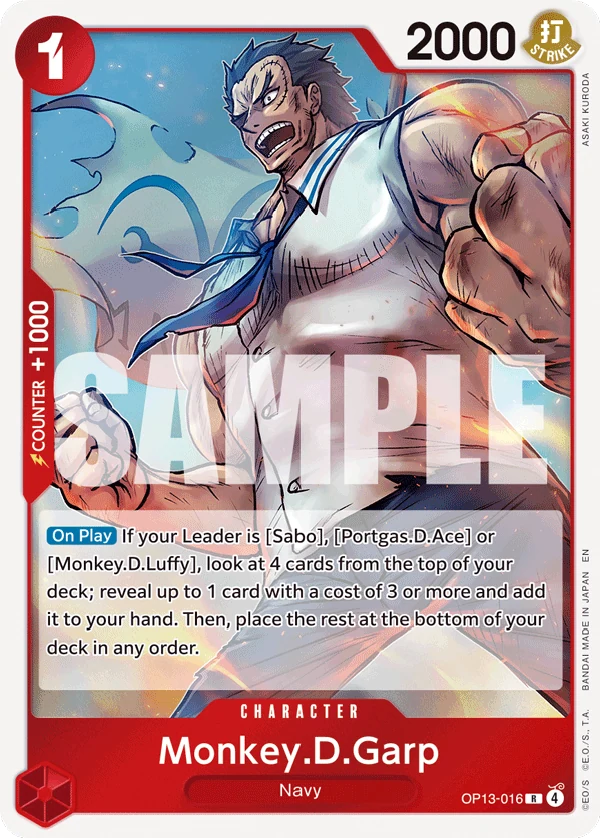 Monkey.D.Garp - Carrying On His Will - OP13-016 - Foil - card