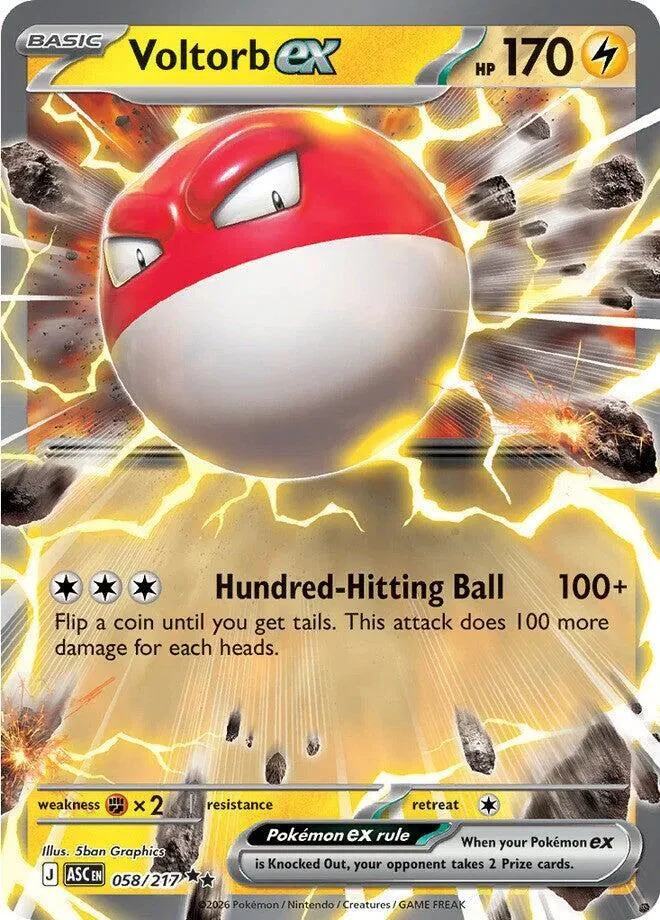 Voltorb ex - Ascended Heroes - 058/217 - Holofoil - card