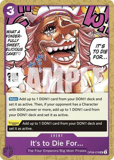 It's to Die For - Two Legends - OP08-076 - card