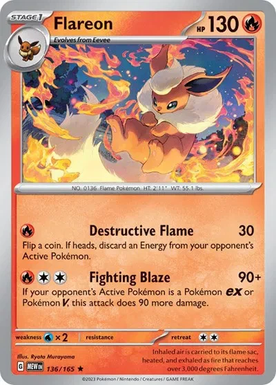 Flareon - SV: 151 - 136/165 - Reverse Holofoil - card