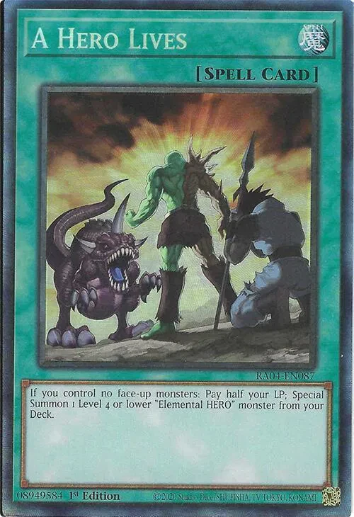 A Hero Lives (PCR) - Quarter Century Stampede - RA04-EN087 - 1st Edition - card