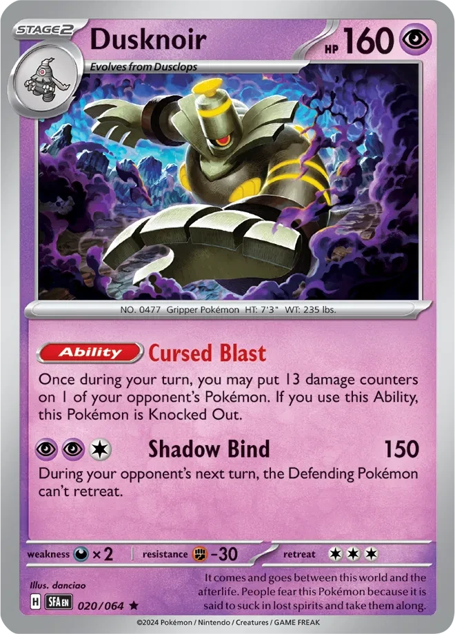 Dusknoir - Shrouded Fable - 020/064 - Reverse Holofoil - card