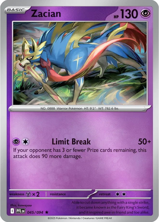 Zacian - Phantasmal Flames - 045/094 - Holofoil - card