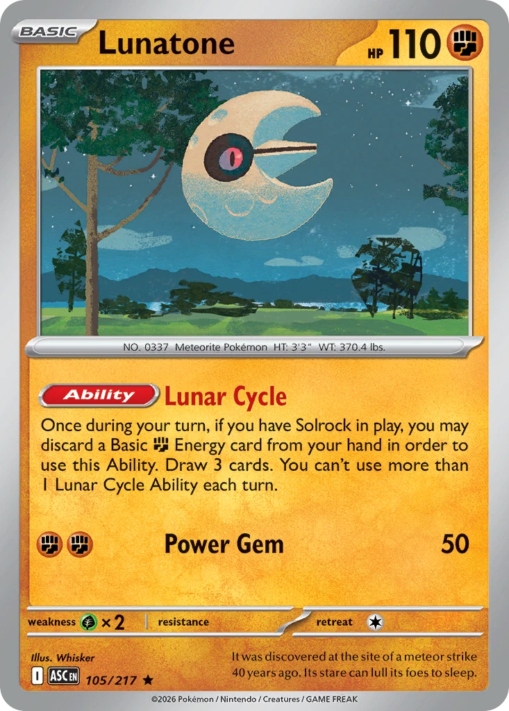 Lunatone - Ascended Heroes - 105/217 - Holofoil - card