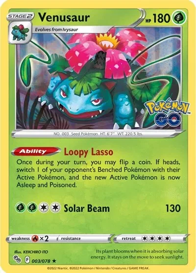 Venusaur - Pokemon Go - 003/078 - Holofoil - card
