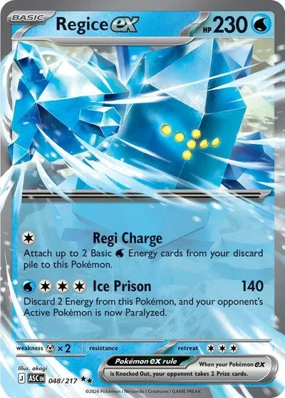 Regice ex - Ascended Heroes - 048/217 - Holofoil - card