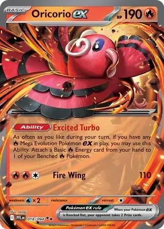 Oricorio ex - Phantasmal Flames - 018/094 - Holofoil - card